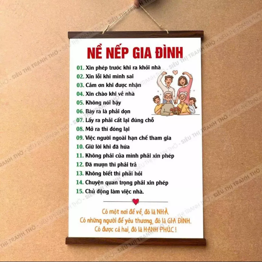 Ảnh sản phẩm [BÁN CHẠY] TRANH NỀ NẾP GIA ĐÌNH TREO TƯỜNG