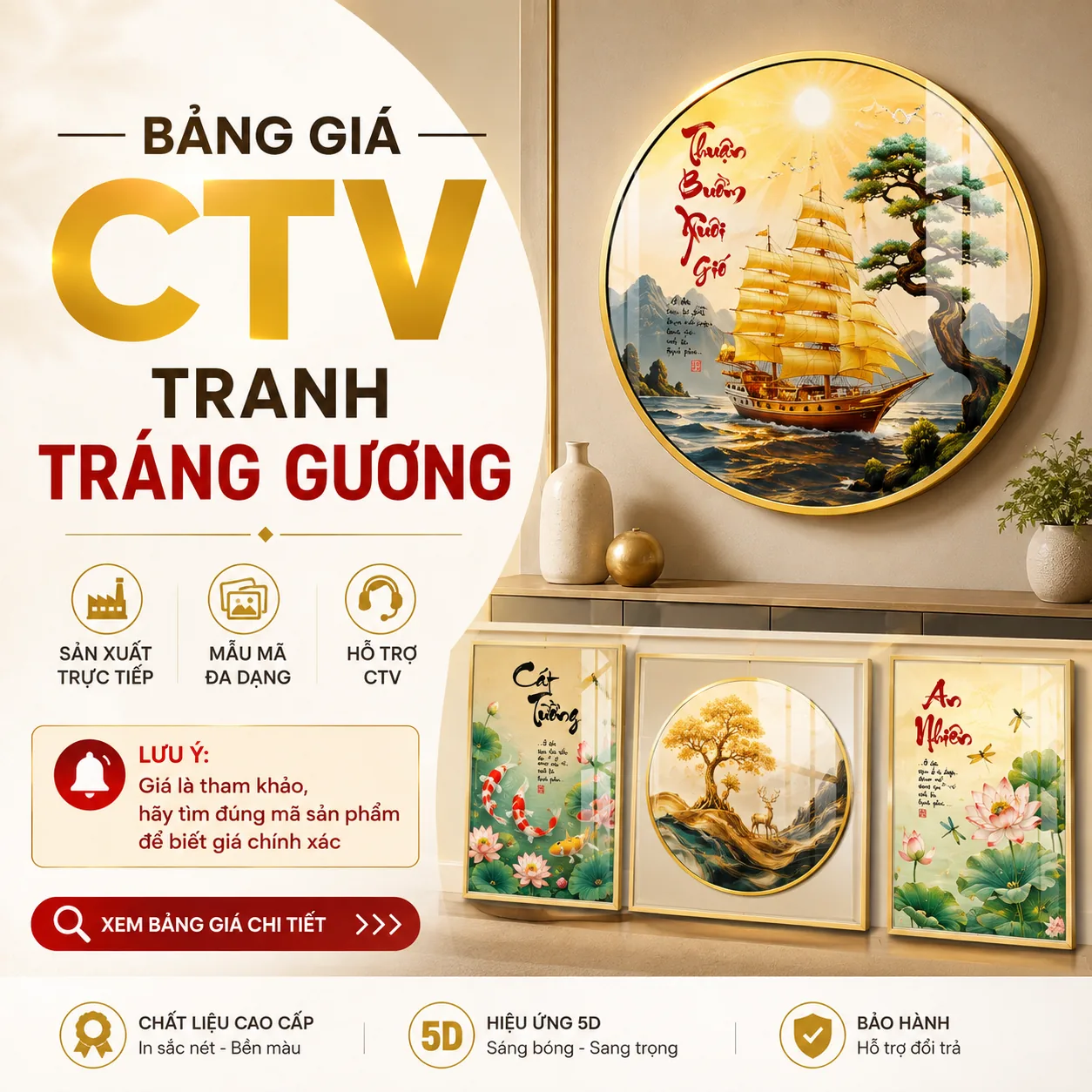 Ảnh sản phẩm Tranh Tráng Gương Đại Sơn, Biên Lãi Cực Cao, Bùng Nổ Cuối Năm